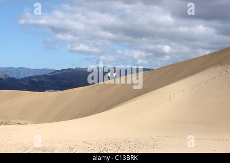 DUNAS DE MASPALOMAS. Les dunes de sable de Maspalomas. GRAN CANARIA. Île des Canaries. Banque D'Images