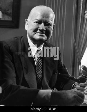 L'ancien président Herbert Hoover (1874-1964), le président des États-Unis, 1929-1933, au 87 août, 7, 1961. Banque D'Images