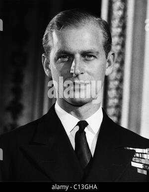 La Couronne britannique. Le lieutenant Philip Mountbatten (futur Duc d'Édimbourg, le Prince Philip, 1947). Banque D'Images