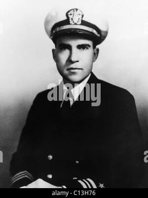 Richard Nixon. Lieutenant de marine (et futur président des Etats-Unis, Richard Nixon, 1945). Banque D'Images