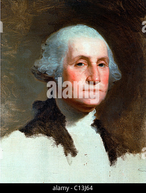 GEORGE WASHINGTON, célèbre portrait inachevé du premier président par GILBERT STUART Banque D'Images