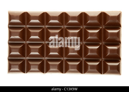 Barre de chocolat noir isolé sur fond blanc Banque D'Images