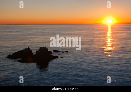 États-unis, Californie, Laguna Beach, coucher de soleil sur l'Océan Pacifique Banque D'Images