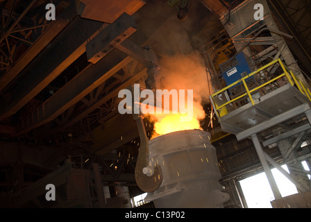 La fabrication de l'acier à Forgemasters, Sheffield, Royaume-Uni. Banque D'Images