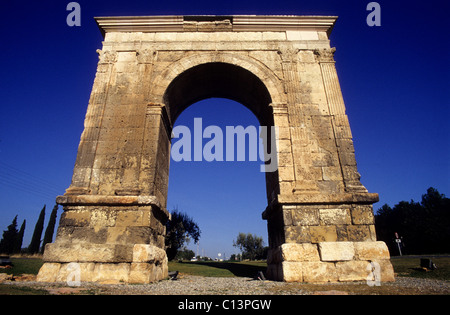 Arc de Bera , arc de triomphe romain. Province de Tarragone. La Catalogne. L'Espagne. Banque D'Images