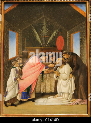 La Dernière Communion de saint Jérôme, au début de années 1490, de Botticelli Banque D'Images