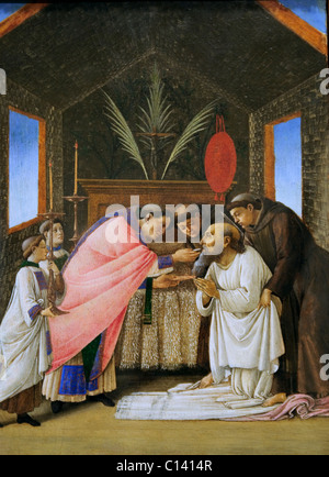 Détail : la Dernière Communion de saint Jérôme, au début de années 1490, de Botticelli Banque D'Images