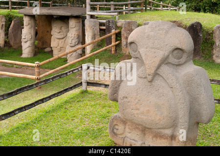 Prises au site archéologique de San Agustín, Colombie, Amérique du Sud, site du patrimoine mondial de l'UNESCO, dans département du Huila Banque D'Images