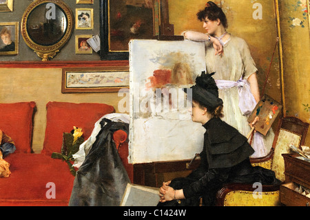 Détail : En Studio, 1888, par Alfred Stevens, Banque D'Images