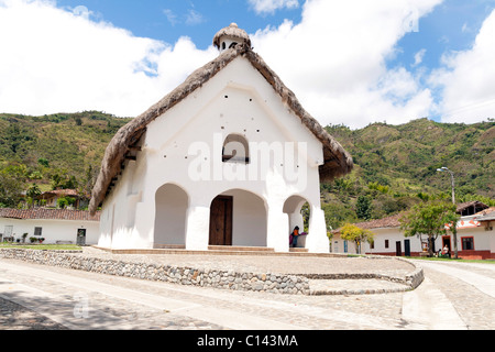 Archéologiques Tierradentro, Colombie, de la place principale et l'église coloniale Banque D'Images