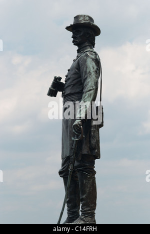 Le général GOUVERNEUR K. WARREN MEMORIAL USA LITTLE ROUND TOP GETTYSBURG CALIFORNIA UNITED STATES OF AMERICA Banque D'Images