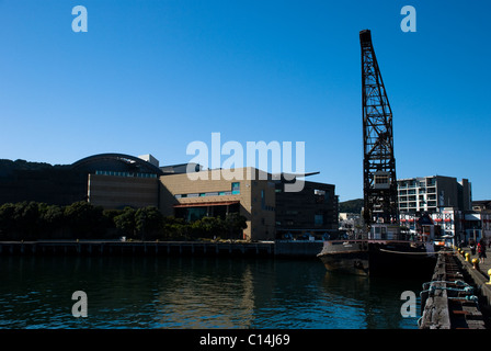 Front de mer de Wellington, avec Te Papa, le musée national sur la gauche Banque D'Images