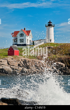 Light nubble, cape neddick, York, Maine, ME, USA Banque D'Images