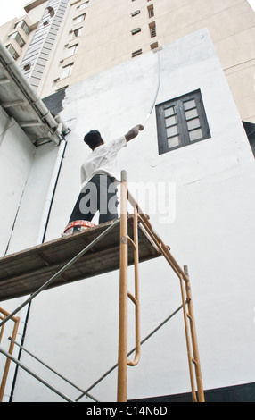 L'homme mur extérieur peinture Shri Lanka sur grande tour Banque D'Images