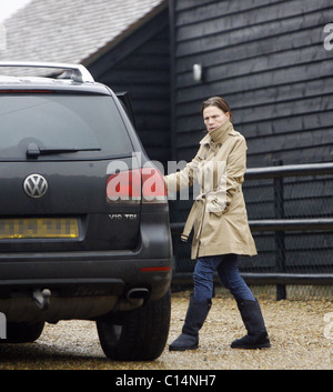 La mère de Jade Goody Jackie Budden star de télé-réalité Jade Goody visite un salon local après avoir rencontré un ami pour le déjeuner. Goody, Banque D'Images