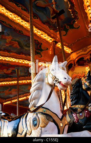 Détail d'un cheval de carrousel Banque D'Images