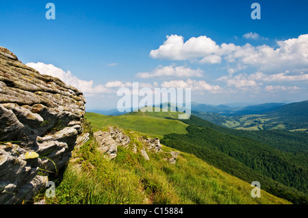 Bieszczady vue panoramique Banque D'Images