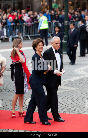 Antonia Ax : son Johnson et son mari Göran Ennerfelt en relation avec la Princesse héritière Victoria et Daniel's wedding. Banque D'Images