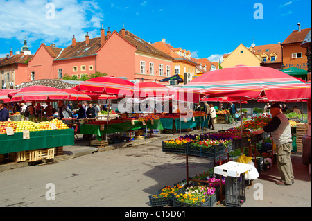 Dolac Marché aux fleurs [ ] Dolac Tržnica , Zagreb, Croatie Banque D'Images