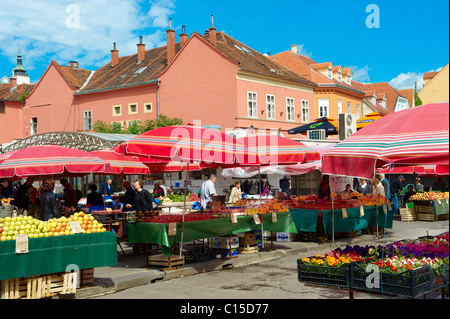 Dolac Marché aux fleurs [ ] Dolac Tržnica , Zagreb, Croatie Banque D'Images