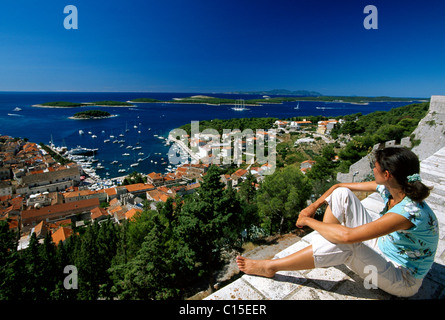 Île de Hvar, Dalmatie, côte dalmate, en Croatie Banque D'Images