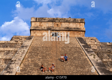 Kukulcan, Kukulkan ou El Castillo Pyramide, Chichen Itza, Yucatan, Mexique Banque D'Images