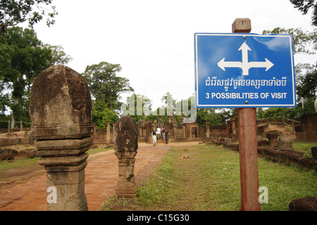 Banteay Srei, la citadelle des femmes, un temple spectaculaire dans le parc archéologique d'Angkor, Siem Reap, Cambodge. Banque D'Images