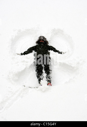 Snow Angles dans Richmond Park, Londres, Angleterre - 02.02.09 Banque D'Images