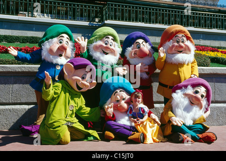 Snow White's sept nains, Disneyworld, Disney World, Orlando, Floride, USA Banque D'Images