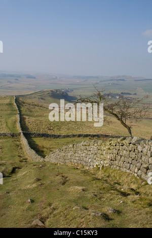 Au mur d'Hadrien, Northumberland essuie Banque D'Images