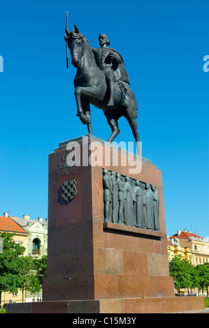 Statue du roi Tomislav (mort en 928) , Zagreb, Croatie Banque D'Images