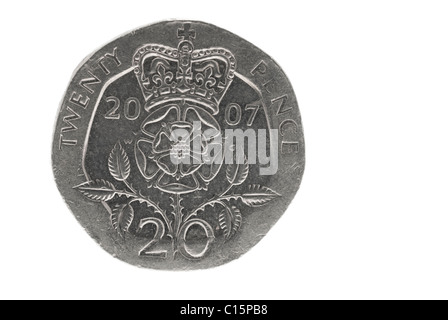 Vingt Pence Coins Banque D'Images