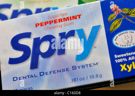 Spry chewing-gum avec le xylitol, un édulcorant naturel Banque D'Images