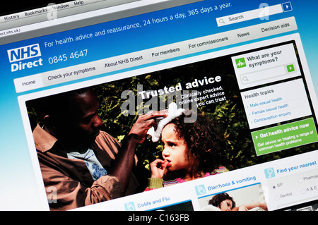 Site web NHS Direct Banque D'Images