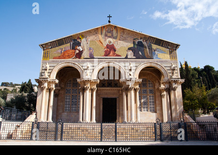 Eglise de toutes les nations dans le jardin de Gethsémané, Jérusalem, Israël Banque D'Images