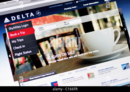 Site web de Delta Airlines Banque D'Images