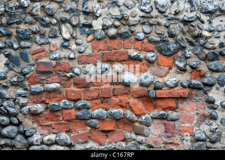 Détail de mur en brique et silex Banque D'Images