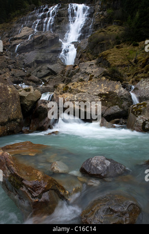 Grawa cascade, vallée du Stubaital, Tyrol du Nord, l'Autriche, Europe Banque D'Images