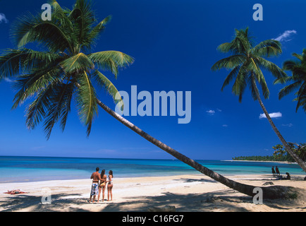 La plage de Las Terrenas, Péninsule de Samana, République dominicaine, Caraïbes Banque D'Images