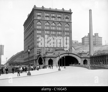 La gare Union, Pittsburgh, Pennsylvanie vers 1905 Banque D'Images