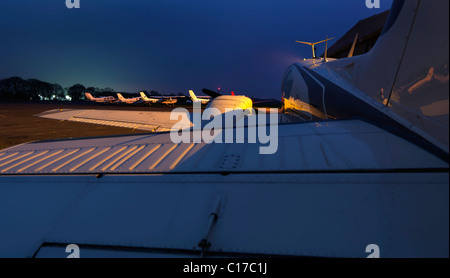 L'aérodrome de nuit Banque D'Images