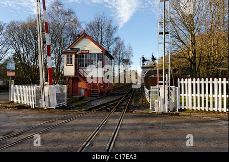 Boîte de signal sur le Sud Tynedale Railway à Alston Banque D'Images