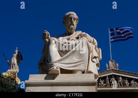 Platon philosophe à l'extérieur de l'Académie d'Athènes Banque D'Images