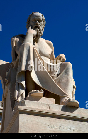 Socrate philosophe statue à l'extérieur de l'Académie d'Athènes Banque D'Images