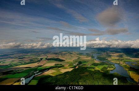 Photographie aérienne, Mueritz, rivière Elde, lac Kleine Mueritz, Parc National de la Müritz, Mecklenburg Lake District, Rechlin Banque D'Images
