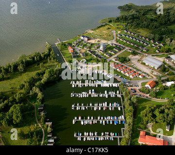 Photographie aérienne, Marina Müritz, Clas-Lake, lac Kleine Mueritz, Parc National de la Müritz, Mecklenburg Lake District, Rechlin Banque D'Images
