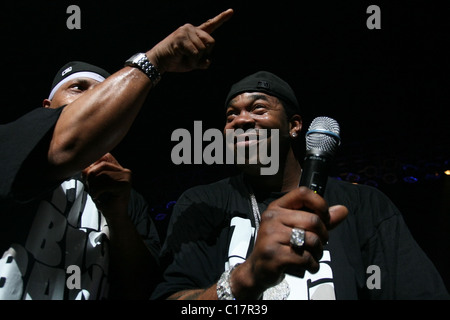 Le rappeur américain Busta Rhymes en mart 2007. Palais de glace, Saint-Pétersbourg, Russie. Banque D'Images