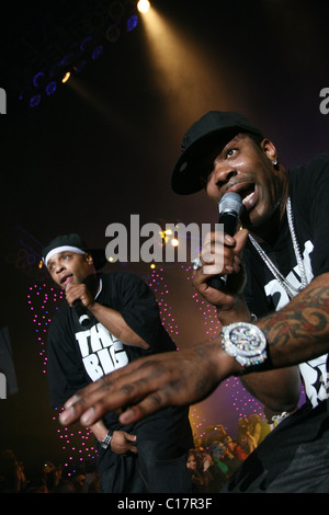 Le rappeur américain Busta Rhymes en mart 2007. Palais de glace, Saint-Pétersbourg, Russie. Banque D'Images