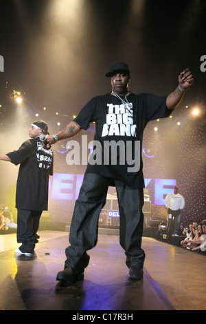 Le rappeur américain Busta Rhymes en mart 2007. Palais de glace, Saint-Pétersbourg, Russie. Banque D'Images