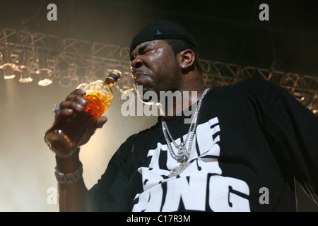 Le rappeur américain Busta Rhymes en mart 2007. Palais de glace, Saint-Pétersbourg, Russie. Banque D'Images